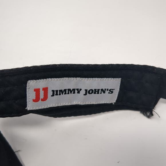 Jimmy John's Sun Visor Hat Black One Size Adjustable Lightweight Embroidered - Picture 8 of 8